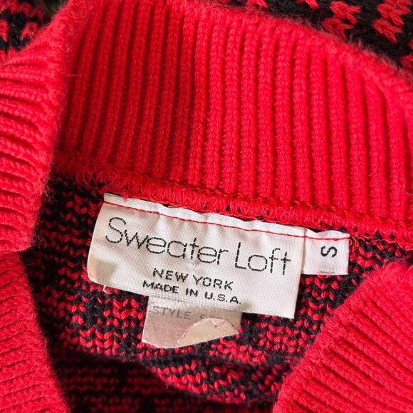 Vintage Christmas Sweater Women Small Ugly Xmas Party Carolers Cats Holiday 90s - Picture 3 of 12